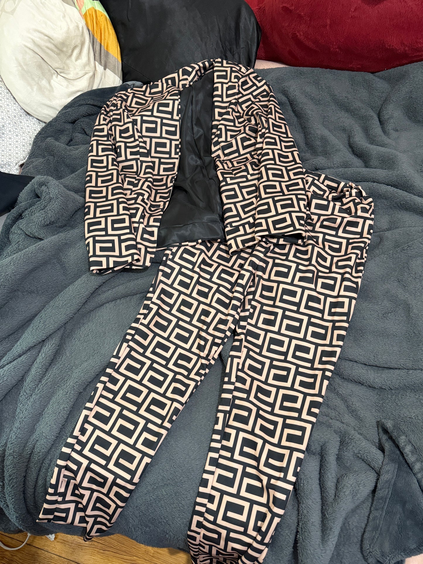 Geometric Blazer and pants set