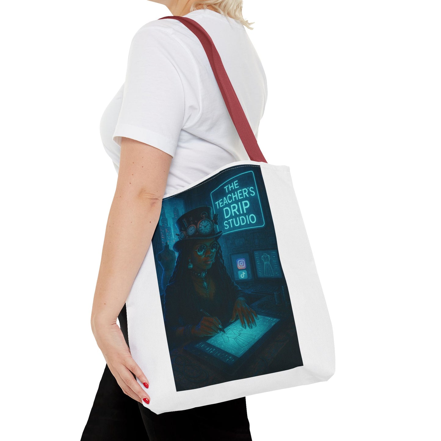 Teacher's Drip Studio Tote Bag — Cool Gothic Art AOP Tote