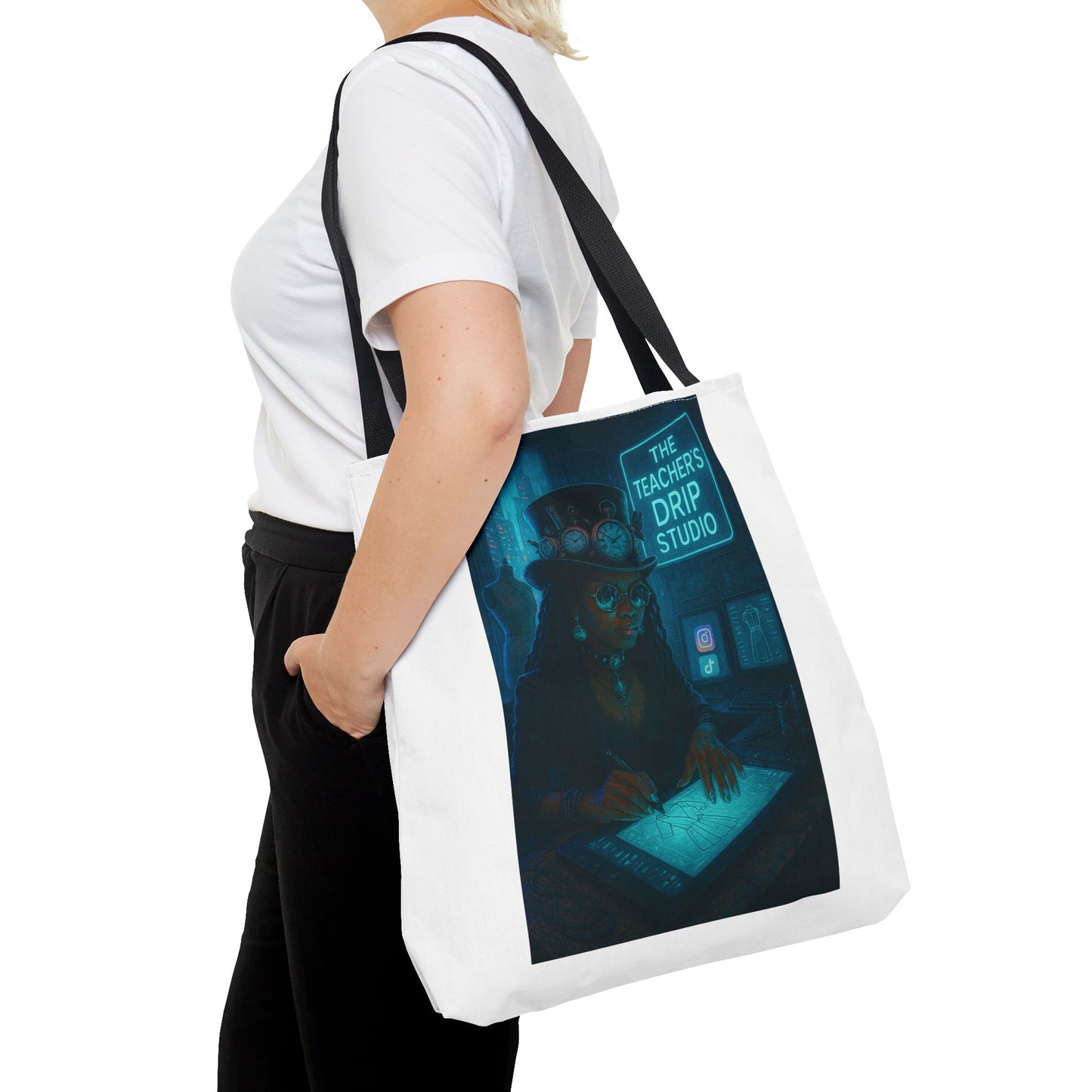 Teacher's Drip Studio Tote Bag — Cool Gothic Art AOP Tote