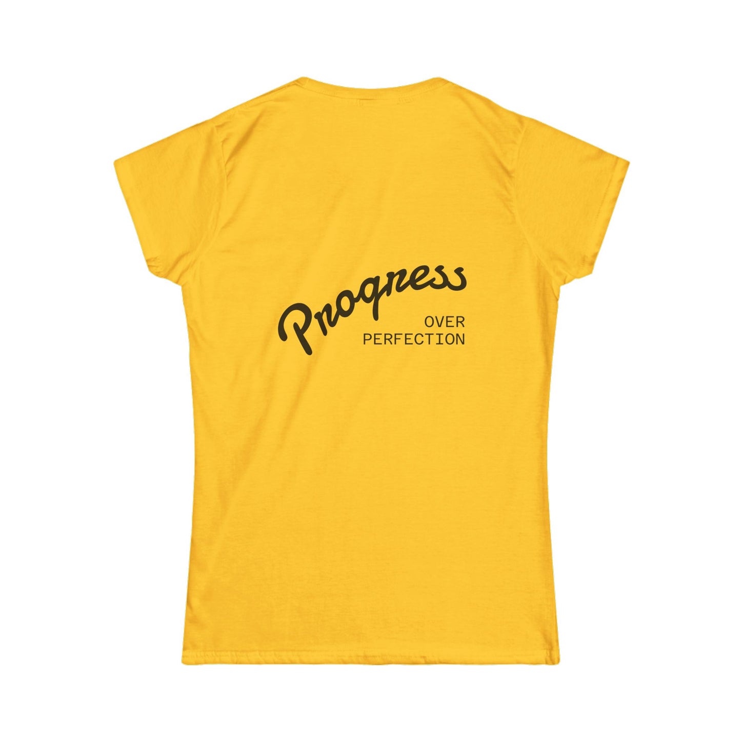 Bold and Regal portrait tee | Progress Over Perfection back print T-Shirt