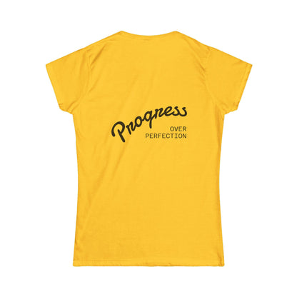 Bold and Regal portrait tee | Progress Over Perfection back print T-Shirt