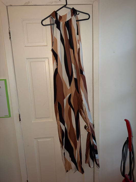 Brown,Black and Beige Romper