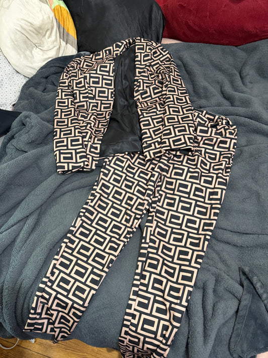Geometric Blazer and pants set